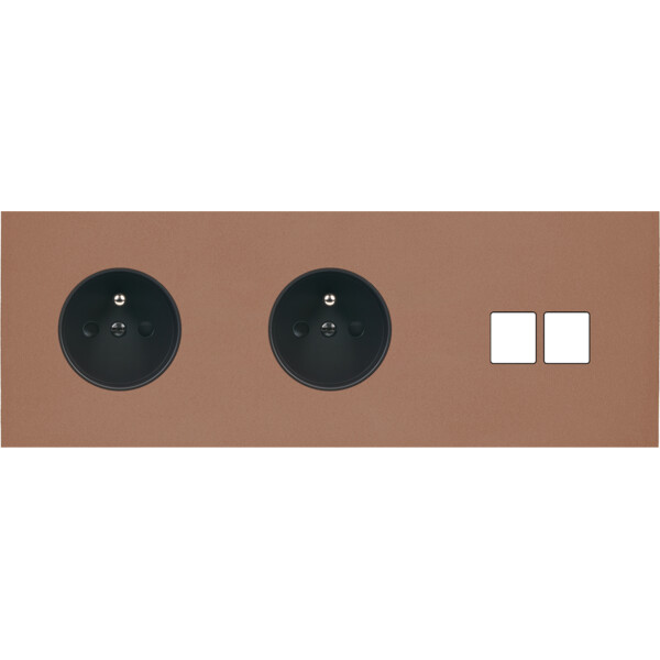 Façade Désir Moka Mat Triple Horizontale PC Pc 2 Medias - Modelec - 314825