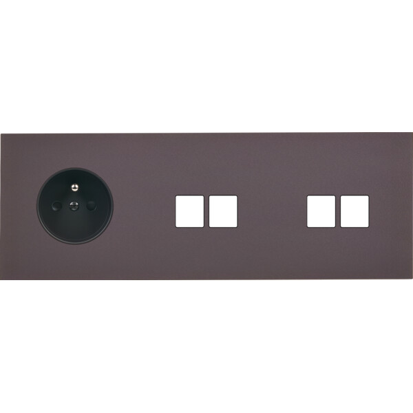 Façade Désir Anthracite Mat Triple Horizontale PC 2 Medias 2 Medias - Modelec - 317819