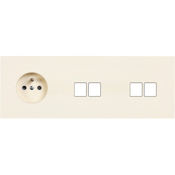 Façade Désir Ivoire Mat Triple Horizontale PC 2 Medias 2 Medias - Modelec - 317821
