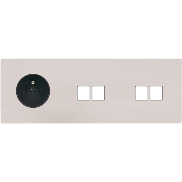 Façade Désir Gris Perle Mat Triple Horizontale PC 2 Medias 2 Medias - Modelec - 317823