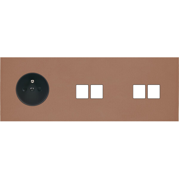 Façade Désir Moka Mat Triple Horizontale PC 2 Medias 2 Medias - Modelec - 317825