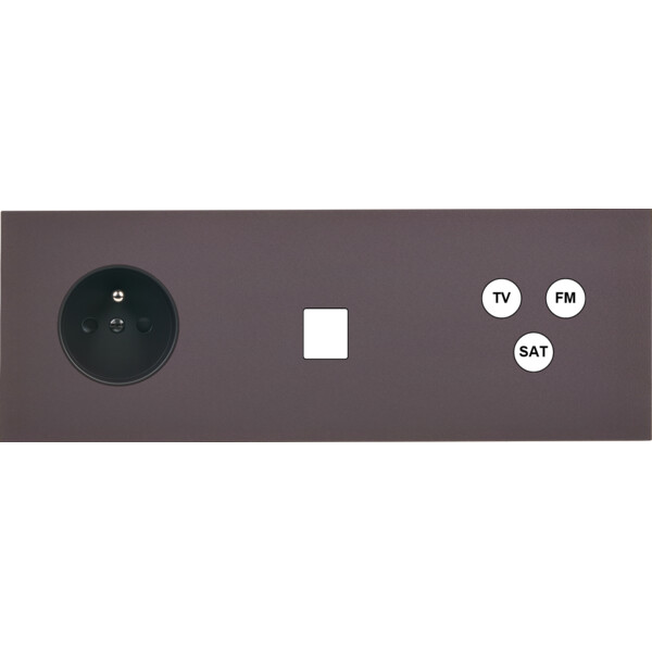 Façade Désir Anthracite Mat Triple Horizontale PC 1 Media Tv-Fm-Sat - Modelec - 324819