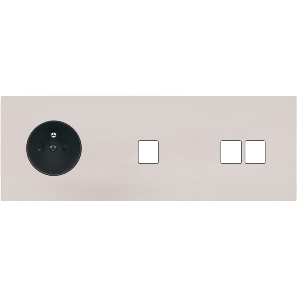 Façade Désir Gris Perle Mat Triple Horizontale PC 1 Media 2 Medias - Modelec - 327823