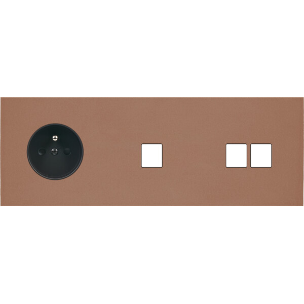 Façade Désir Moka Mat Triple Horizontale PC 1 Media 2 Medias - Modelec - 327825