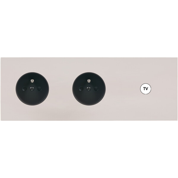 Façade Désir Gris Perle Mat Triple Horizontale PC Pc C1 - Modelec - 329823