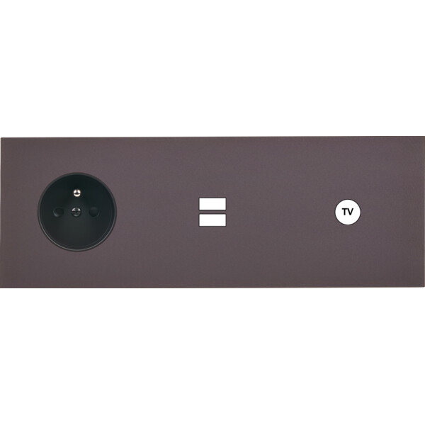 Façade Désir Anthracite Mat Triple Horizontale PC U1 C1 - Modelec - 332819