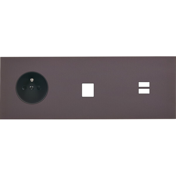 Façade Désir Anthracite Mat Triple Horizontale PC M1 U1 - Modelec - 334819