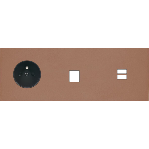 Façade Désir Moka Mat Triple Horizontale PC M1 U1 - Modelec - 334825