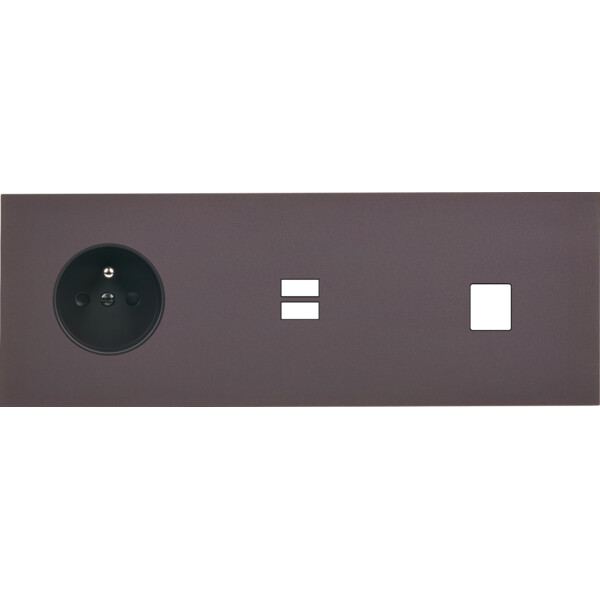 Façade Désir Anthracite Mat Triple Horizontale PC U1 M1 - Modelec - 335819