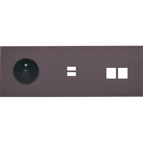 Façade Désir Anthracite Mat Triple Horizontale PC U1 M2 - Modelec - 336819