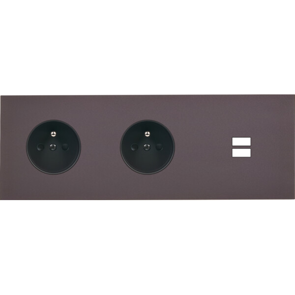 Façade Désir Anthracite Mat Triple Horizontale PC Pc U1 - Modelec - 337819