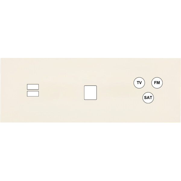 Façade Désir Ivoire Mat Triple Horizontale U1 M1 C3 - Modelec - 338821
