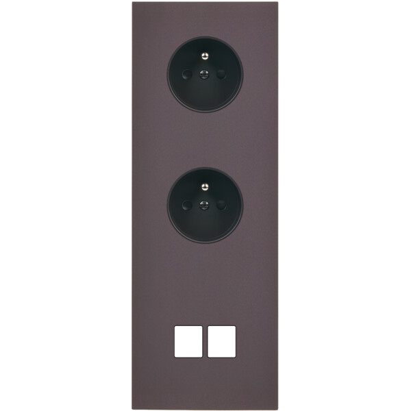 Façade Désir Anthracite Mat Triple Verticale PC Pc 2 Medias - Modelec - 364819
