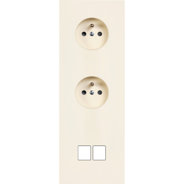 Façade Désir Ivoire Mat Triple Verticale PC Pc 2 Medias - Modelec - 364821