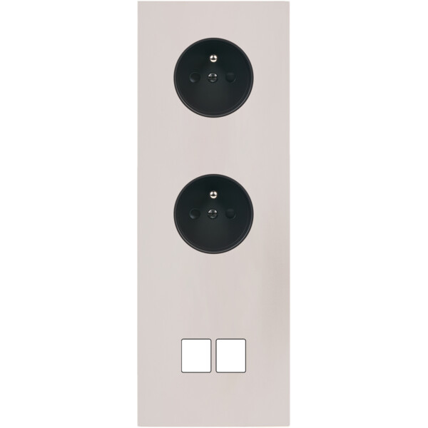 Façade Désir Gris Perle Mat Triple Verticale PC Pc 2 Medias - Modelec - 364823