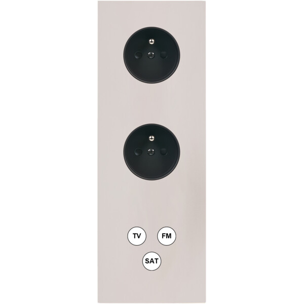 Façade Désir Gris Perle Mat Triple Verticale PC Pc Tv-Fm-Sat - Modelec - 365823
