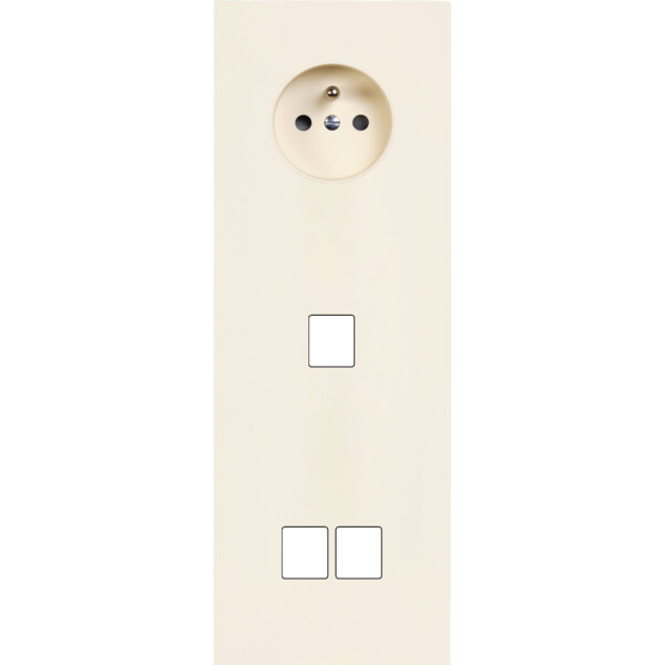 Façade Désir Ivoire Mat Triple Verticale PC 1 Media 2 Medias - Modelec - 368821