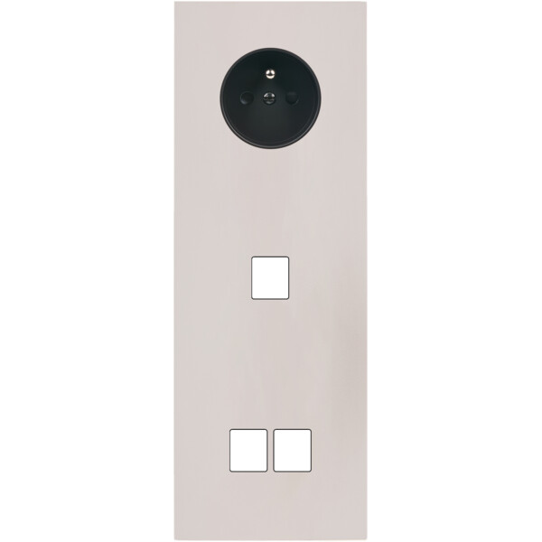 Façade Désir Gris Perle Mat Triple Verticale PC 1 Media 2 Medias - Modelec - 368823