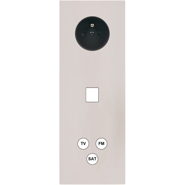 Façade Désir Gris Perle Mat Triple Verticale PC 1 Media Tv-Fm-Sat - Modelec - 374823