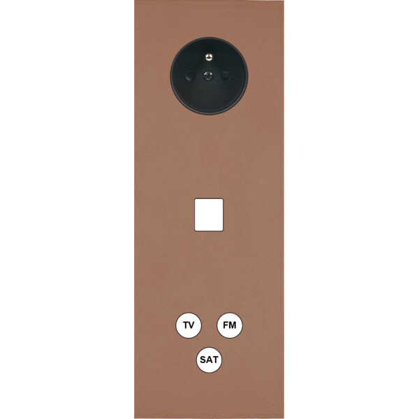 Façade Désir Moka Mat Triple Verticale PC 1 Media Tv-Fm-Sat - Modelec - 374825