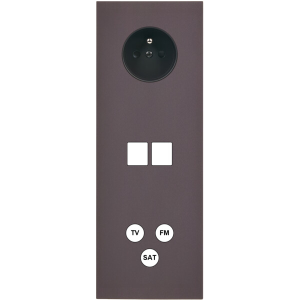 Façade Désir Anthracite Mat Triple Verticale PC 2 Medias Tv-Fm-Sat - Modelec - 375819