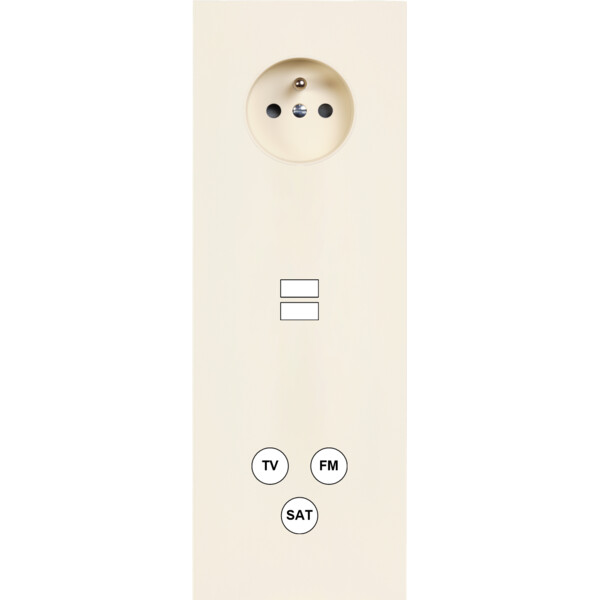 Façade Désir Ivoire Mat Triple Verticale PC U1 C3 - Modelec - 383821