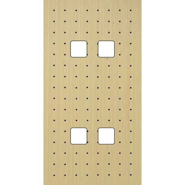 Façade Empreintes POINT Laiton Satiné Double Verticale 2 boutons 2 boutons, M - Modelec - 154479M-E4