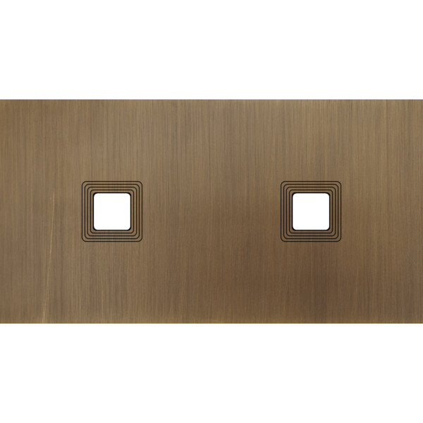 Façade Empreintes VOLUME Vieux Bronze Double Horizontale 1 bouton 1 bouton, mag - Modelec - 172477M-E1
