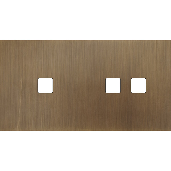 Façade Empreintes PLAN Vieux Bronze Double Horizontale 1 bouton 2 boutons M - Modelec - 177477M-E0