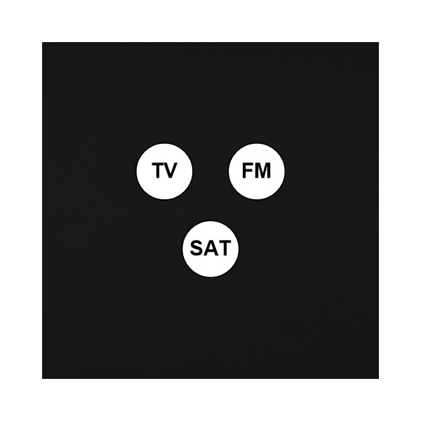 Façade Empreintes PLAN Noir Simple Prise TV FM SAT, magnétique - Modelec - 196472M-E0