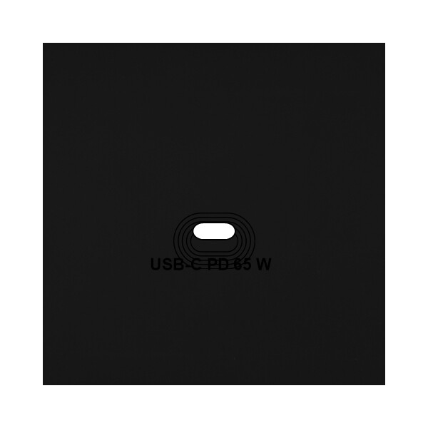 Façade Empreintes VOLUME Noir Simple USB Power Delivery, magnétique - Modelec - 200472M-E1