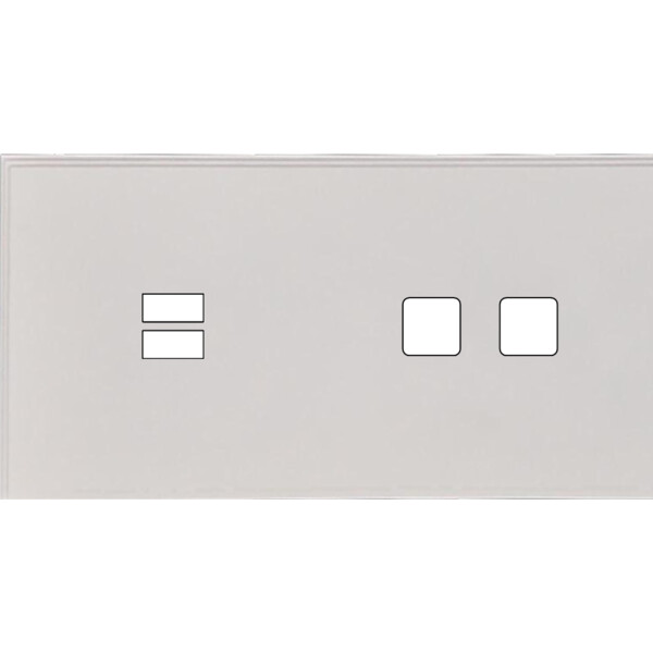 Façade Empreintes ANGLE Blanc Double Horizontale Chargeur USB 2 boutons carrés M - Modelec - 229471M-E2