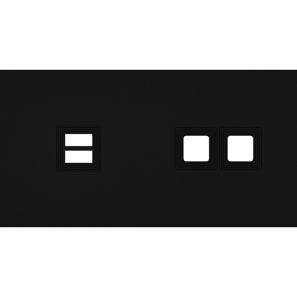 Façade Empreintes VOLUME Noir Double Horizontale Chargeur USB 2 boutons carrés M - Modelec - 229472M-E1