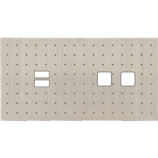 Façade Empreintes POINT Nickel Satiné Double Horiz Chargeur USB 2 boutons carrés - Modelec - 229478M-E4