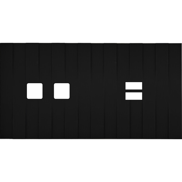 Façade Empreintes LIGNE Noir Double Horizontale 2 boutons carrés Chargeur USB - Modelec - 236472M-E5