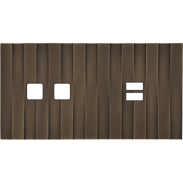 Façade Empreintes LIGNE Vieux Bronze Double Horizontale 2 boutons carrés USB - Modelec - 236477M-E5