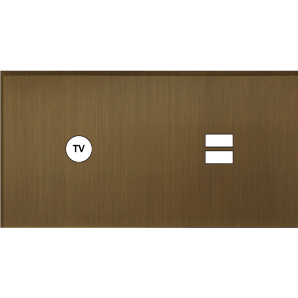 Façade Empreintes ANGLE Vieux Bronze Double Horizontale Prise TV Chargeur USB M - Modelec - 255477M-E2