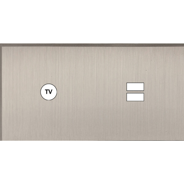 Façade Empreintes ANGLE Nickel Satiné Double Horizontale Prise TV Chargeur USB M - Modelec - 255478M-E2