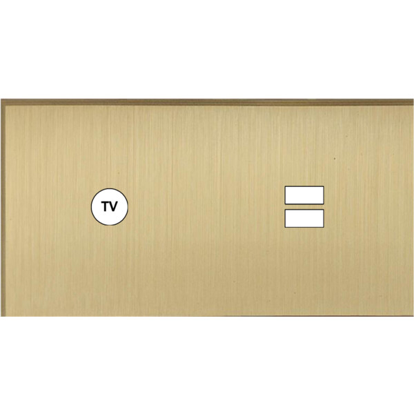 Façade Empreintes ANGLE Laiton Satiné Double Horizontale Prise TV Chargeur USB M - Modelec - 255479M-E2