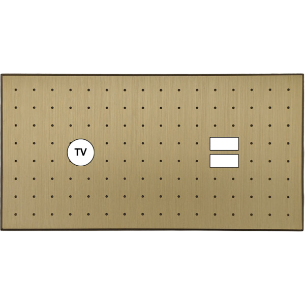 Façade Empreintes POINT Laiton Satiné Double Horizontale Prise TV Chargeur USB M - Modelec - 255479M-E4
