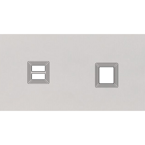 Façade Empreintes VOLUME Blanc Double Horizontale Chargeur USB Média, magnétique - Modelec - 256471M-E1