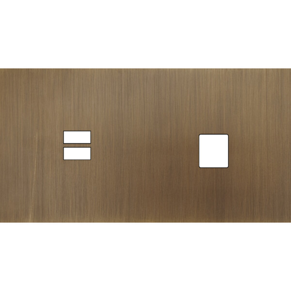 Façade Empreintes PLAN Vieux Bronze Double Horizontale Chargeur USB Média, mag - Modelec - 256477M-E0
