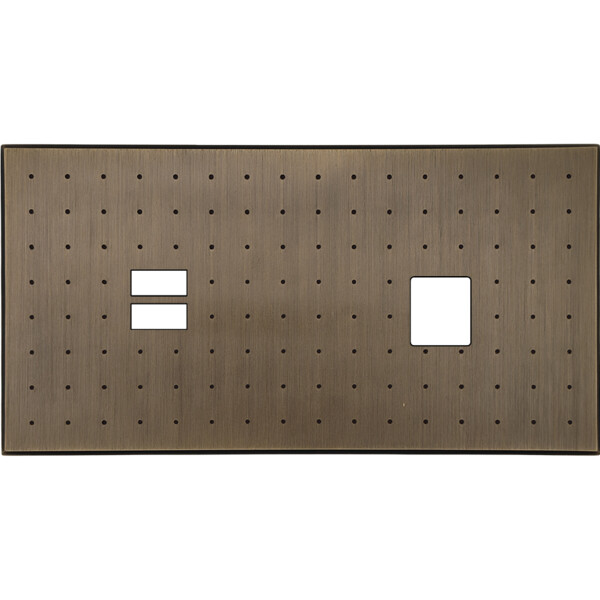 Façade Empreintes POINT Vieux Bronze Double Horizontale Chargeur USB Média, mag - Modelec - 256477M-E4