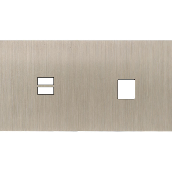 Façade Empreintes PLAN Nickel Satiné Double Horizontale Chargeur USB Média, mag - Modelec - 256478M-E0