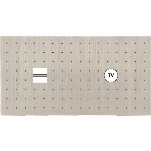 Façade Empreintes POINT Nickel Satiné Double Horizontale Chargeur USB Prise TV M - Modelec - 257478M-E4