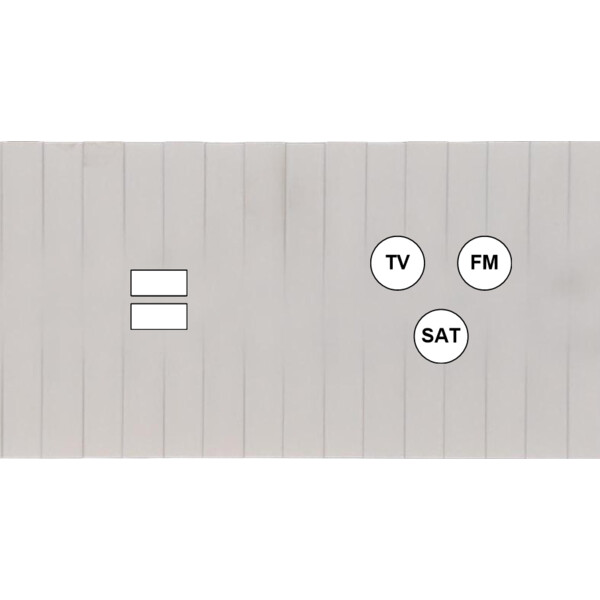 Façade Empreintes LIGNE Blanc Double Horizontale Chargeur USB Prise TV FM SAT M - Modelec - 258471M-E5