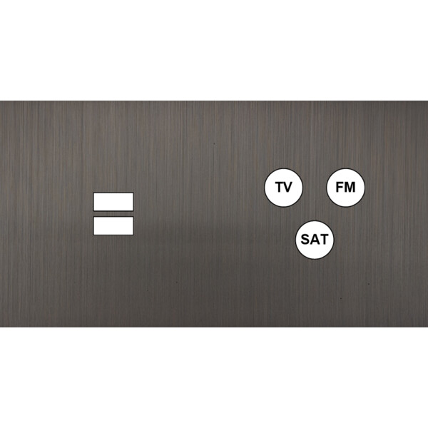 Façade Empreintes PLAN Canon de Fusil Double Horizontale Chargeur USB C3 M - Modelec - 258474M-E0