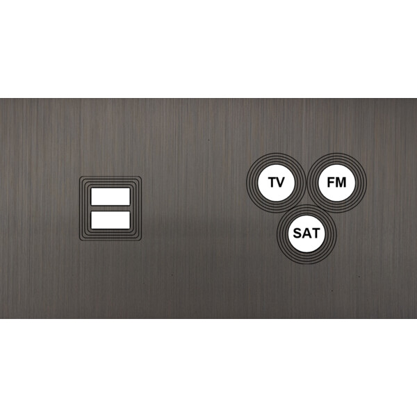 Façade Empreintes VOLUME Canon Fusil Double Horiz Chargeur USB Prise TV FM SAT - Modelec - 258474M-E1