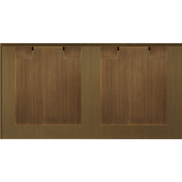 Façade Empreintes ANGLE Vieux Bronze Double Horiz 2 prises schuko à clapet, mag - Modelec - 260477M-E2CLK