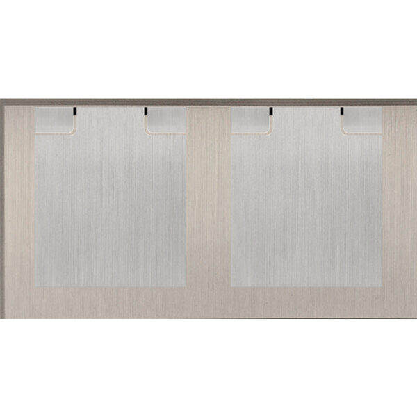 Façade Empreintes ANGLE Nickel Satiné Double Horiz 2 prises schuko à clapet, mag - Modelec - 260478M-E2CLK